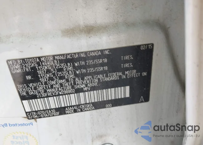 2T3DFREV3FW298802: 44172745