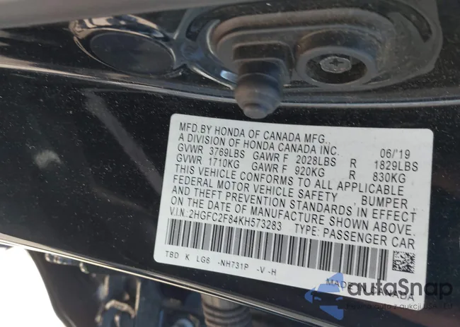 2HGFC2F84KH573283: 44172753