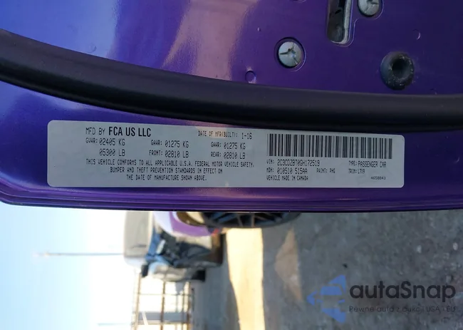 2C3CDZBT0GH172519: 44172848