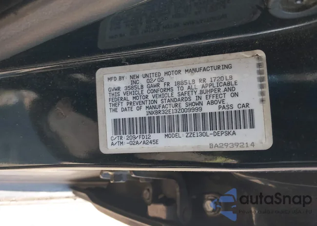 1NXBR32E13Z009999: 44172972