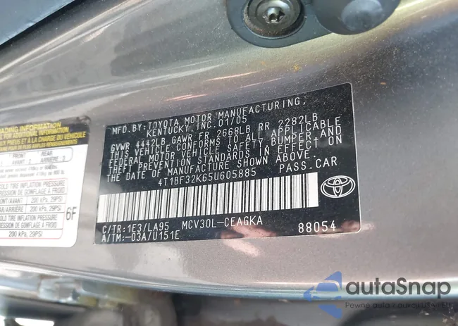 4T1BF32K65U605885: 44172995