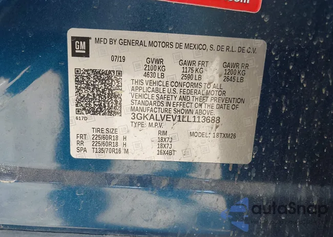 3GKALVEV1LL113688: 44173013