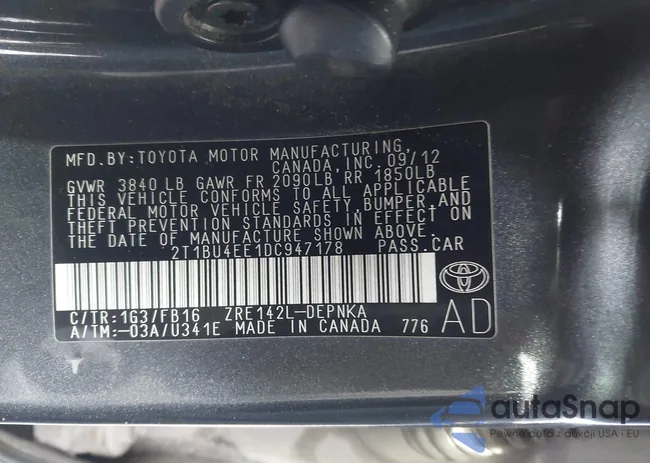 2T1BU4EE1DC947178: 44172083