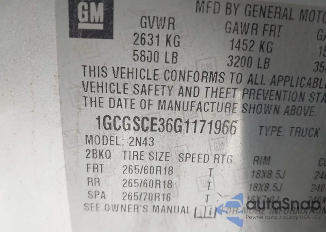 1GCGSCE36G1171966: 44172138