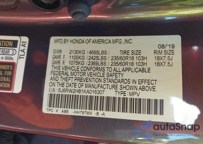 5J6RW2H81KA016307: 44172182