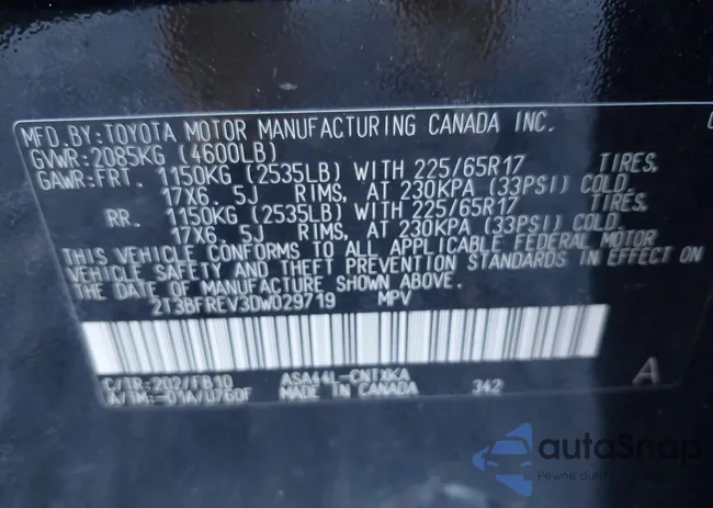 2T3BFREV3DW029719: 44172198