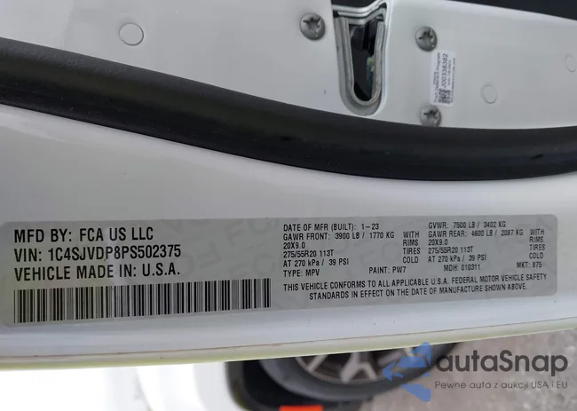 1C4SJVDP8PS502375: 44172311