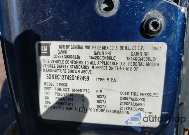 3GNEC13T42G162499: 44173445