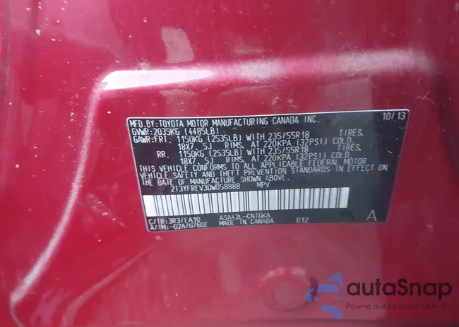 2T3YFREV3DW058888: 44173449