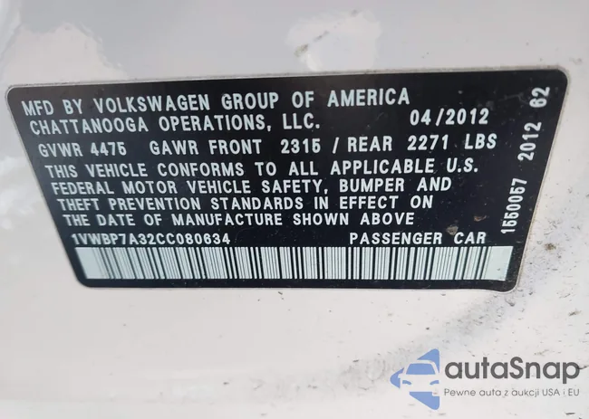 1VWBP7A32CC080634: 44173613