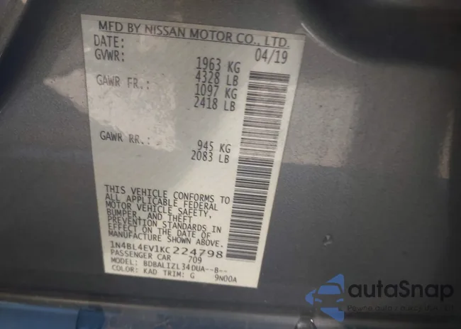 1N4BL4EV1KC224798: 44173641