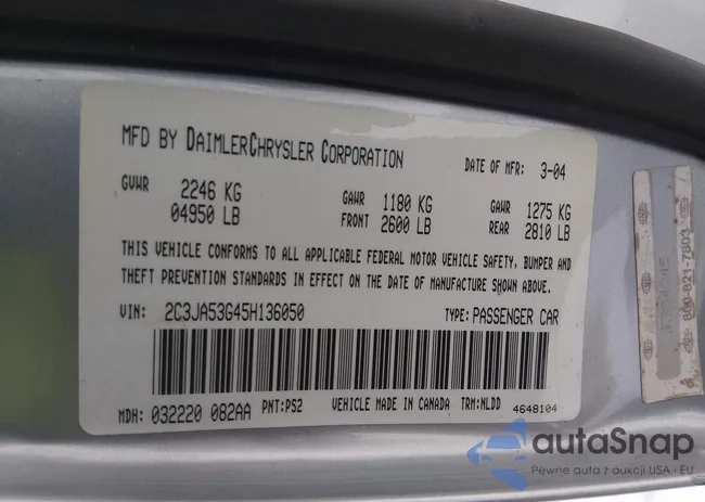 2C3JA53G45H136050: 44173678