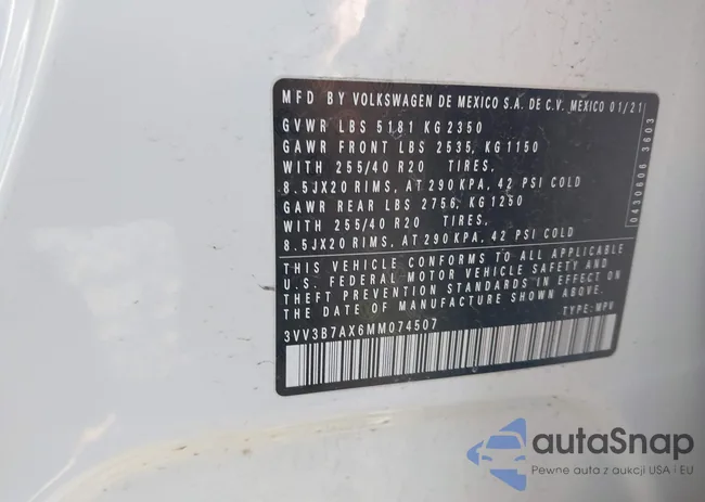 3VV3B7AX6MM074507: 44173734