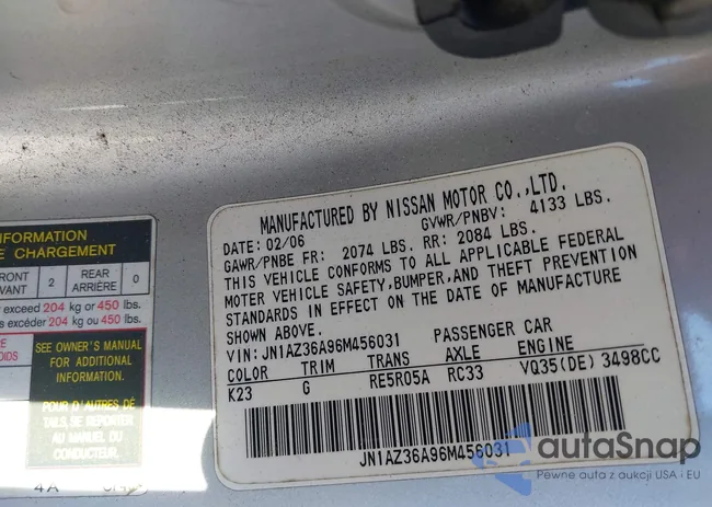 JN1AZ36A96M456031: 44173815