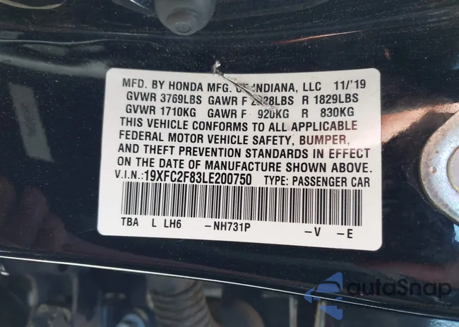 19XFC2F83LE200750: 44173946