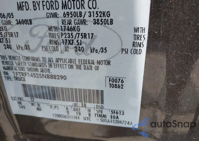 1FTRF14525NB88290: 44173095