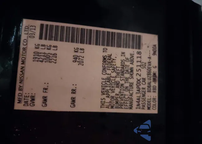 1N4AL3AP0DC251118: 44173098