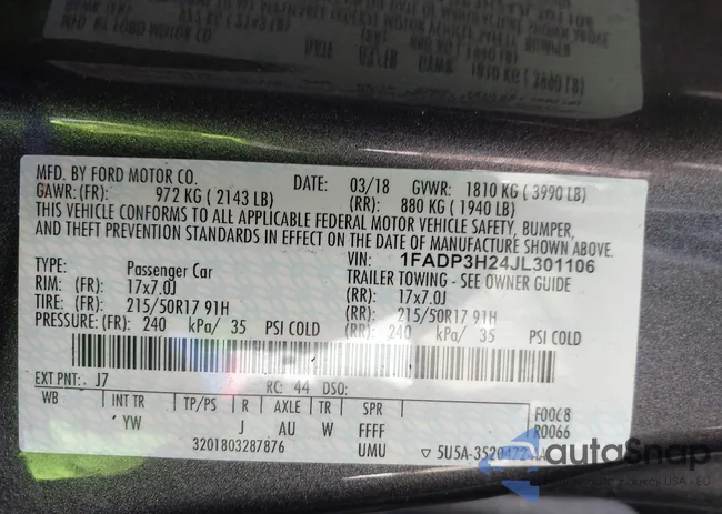 1FADP3H24JL301106: 44173105