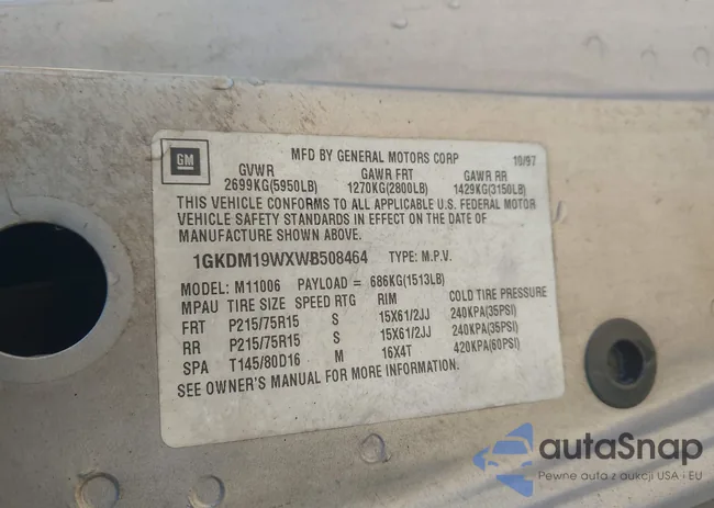 1GKDM19WXWB508464: 44173151