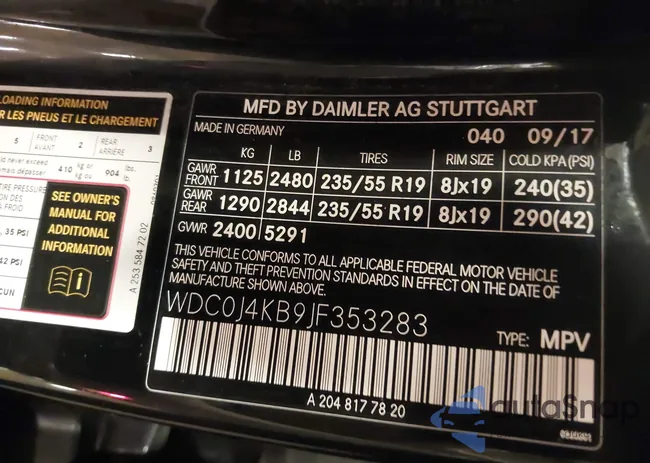 WDC0J4KB9JF353283: 44173260