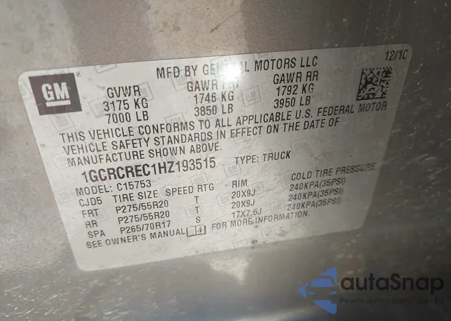 1GCRCREC1HZ193515: 44173277