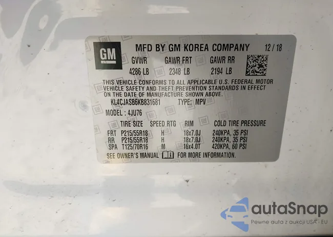 KL4CJASB6KB831681: 44173285