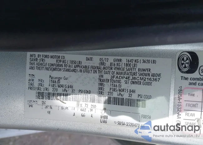 3FADP4EJ8CM216367: 44173381