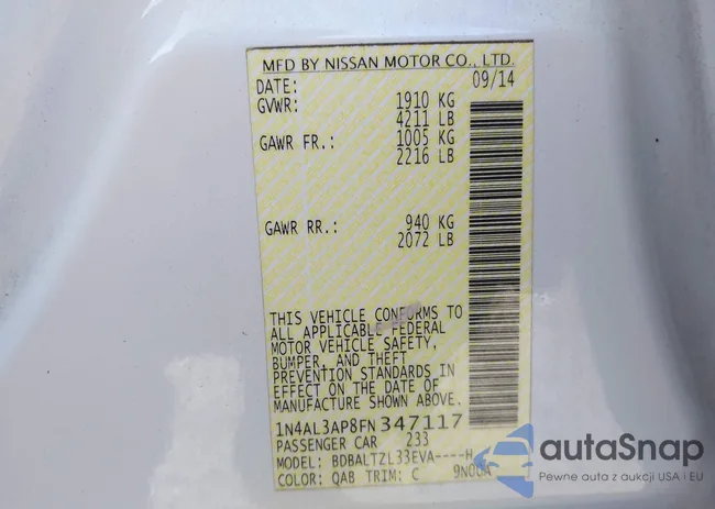 1N4AL3AP8FN347117: 44174533