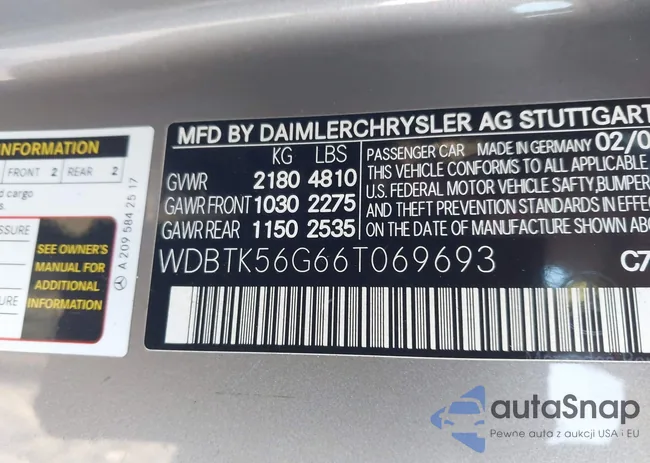 WDBTK56G66TO69693: 44174536