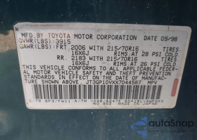 JT3GP10VXX7044587: 44174568