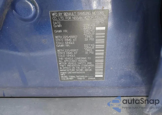 KNMAT2MT4HP565009: 44174572