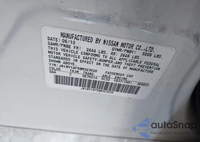 JN1BY1AP5BM323526: 44174610