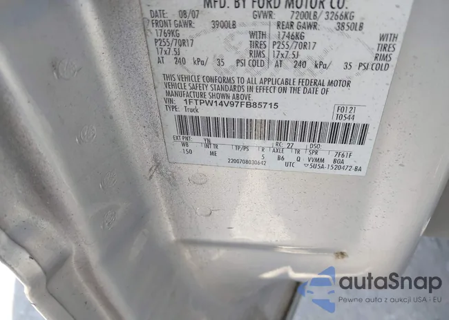 1FTPW14V97FB85715: 44174635