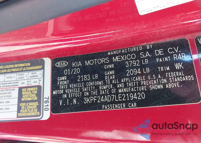 3KPF24AD7LE219420: 44174754