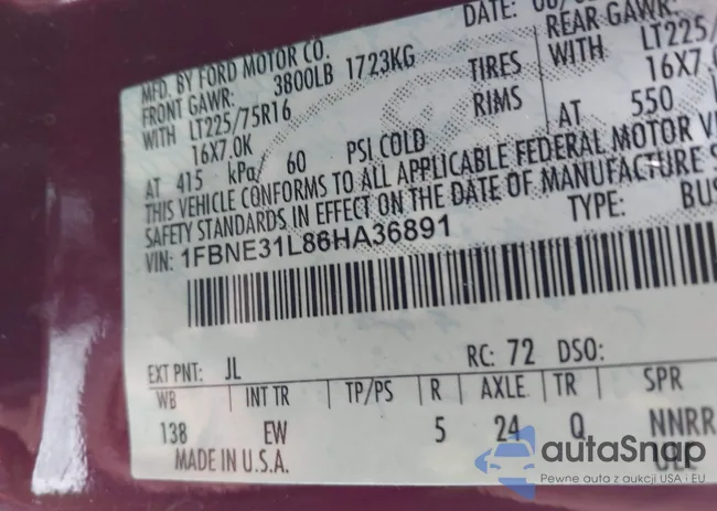 1FBNE31L86HA36891: 44174768