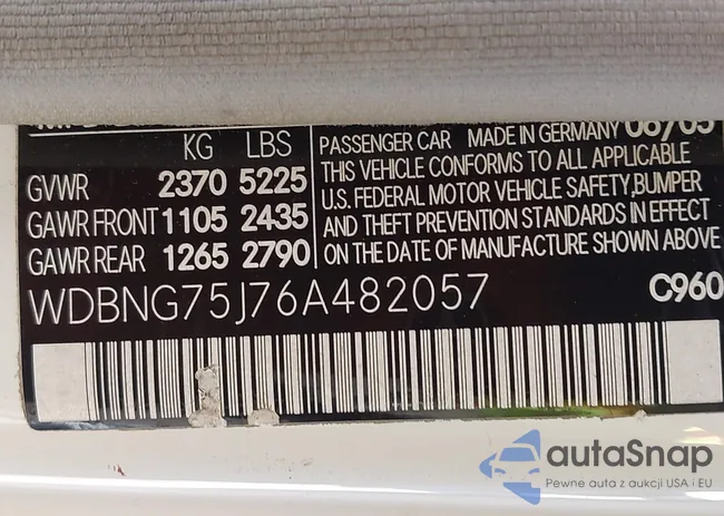 WDBNG75J76A482057: 44174776