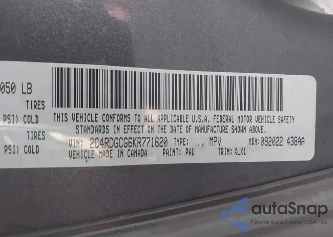 2C4RDGCG6KR771620: 44174940