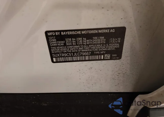 5UXTR9C51JLC79667: 44174950