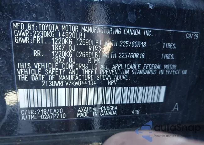 2T3DWRFV7KW044194: 44174960