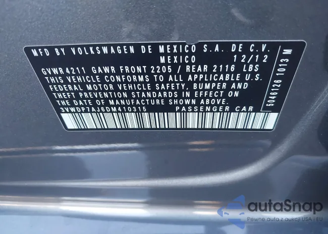 3VWDP7AJ6DM410315: 44174979