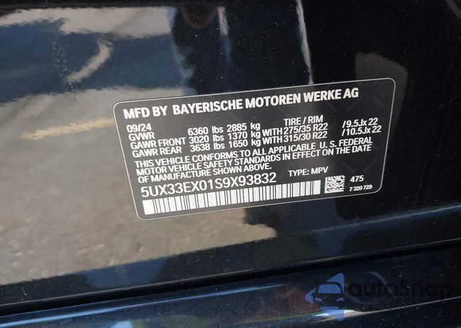 5UX33EX01S9X93832: 44174085