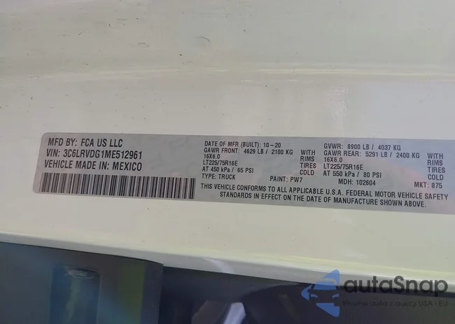 3C6LRVDG1ME512961: 44174110