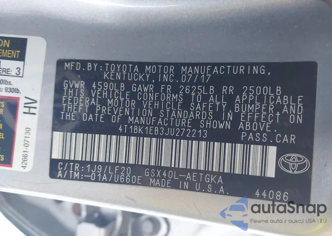 4T1BK1EB3JU272213: 44174131