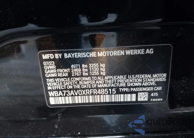 WBA73AV0XRFR48515: 44174149