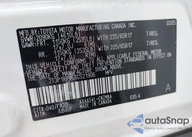 2T3P1RFV6SC521906: 44174258