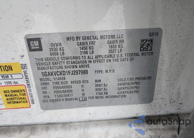 5GAKVCKD1FJ297988: 44174289