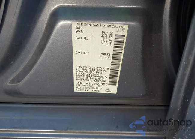 1N4AL3AP1JC259806: 44174327