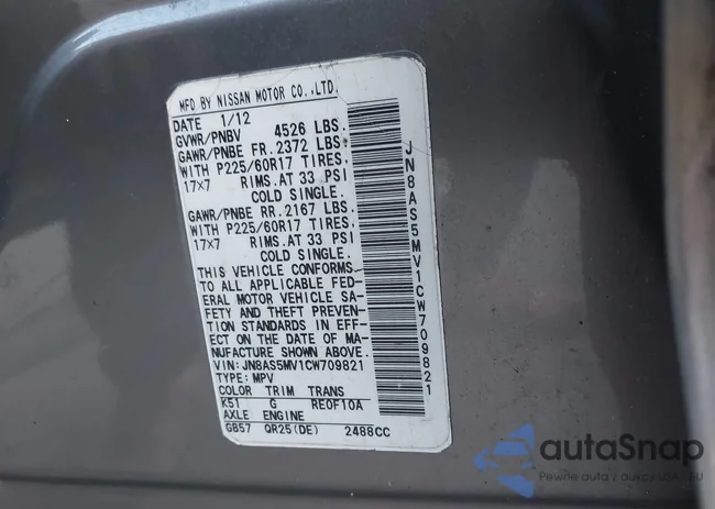 JN8AS5MV1CW709821: 44174351