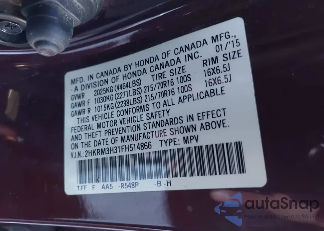 2HKRM3H31FH514866: 44174363