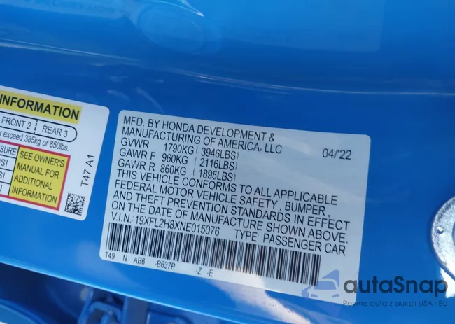 19XFL2H8XNE015076: 44174395